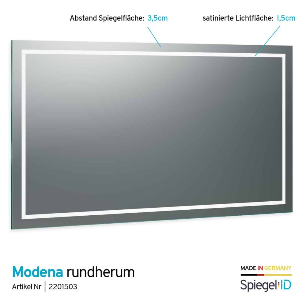 Badezimmerspiegel mit LED Beleuchtung - Modena rundherum Design ...