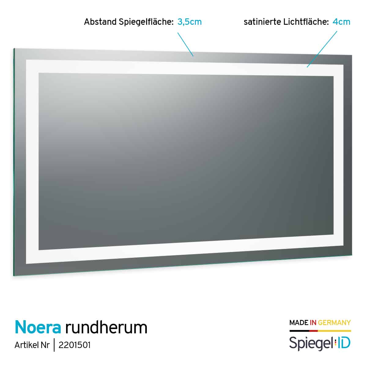 Spiegel ID rundherum LED Noera - Badezimmerspiegel | Beleuchtung Design mit